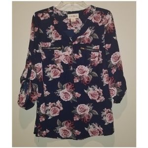 Navy Floral top XL by wishful park.